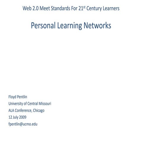 Web2.0 Meets Standards: Personal Learning Networks