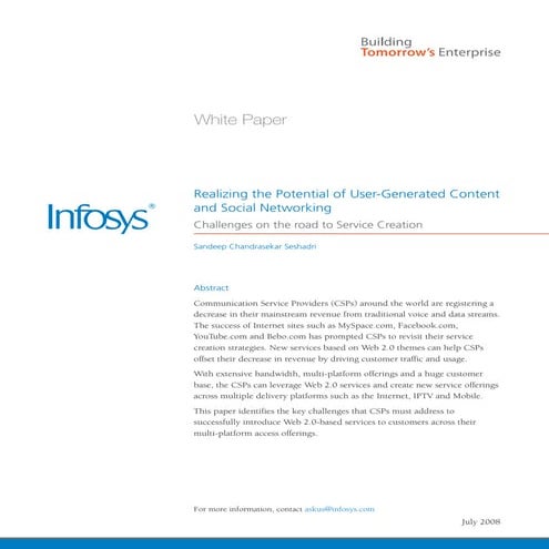 Web 2.0 Technology Challenges