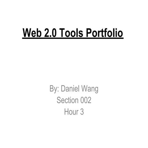 Web 2.0 tools portfolio