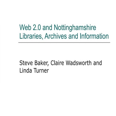 Web 2 An introduction for Library staff