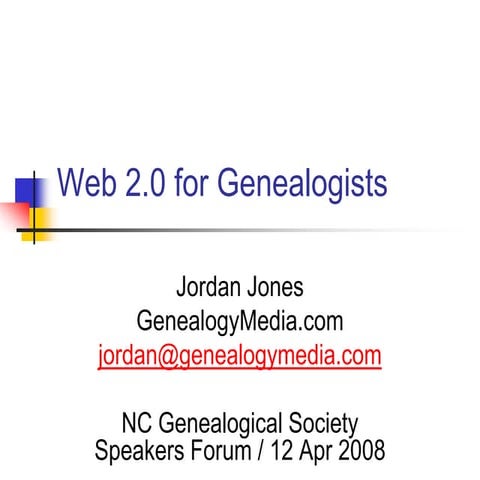 Web 2.0 for Genealogists