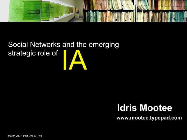 Web2.0 and The Changing Role Of IAs