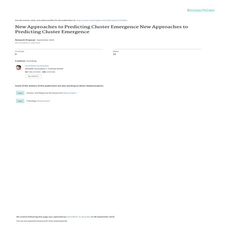 New Approaches to Predicting Cluster Emergence