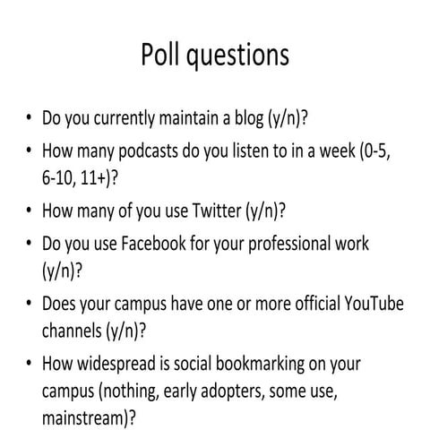 Web 2.0 for learning in 2010