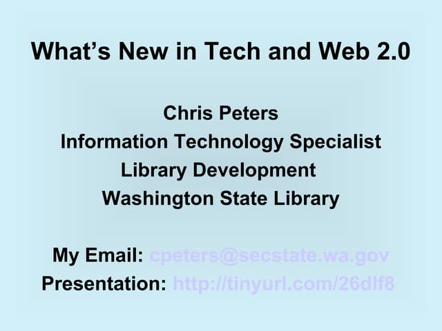 Web20 for libraries -2007
