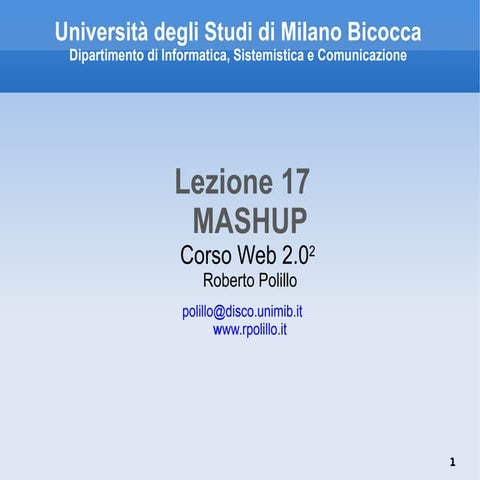 Corso Web 2.0: Mashup