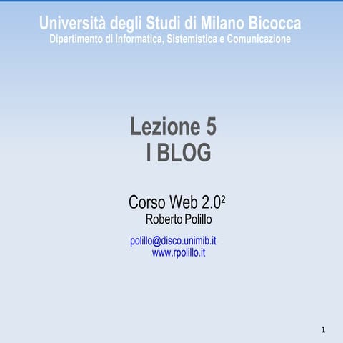Corso Web 2.0: I blog