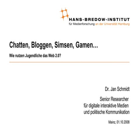 Wie nutzen Jugendliche das Web 2.0?