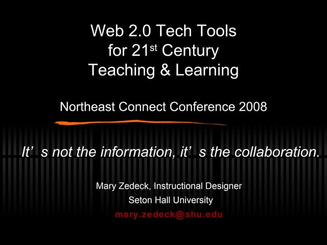 Web 2.0 Tech Tools for 21st Century Teaching and Learning