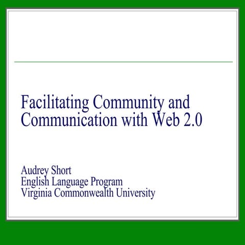 Web 2.0 and TESOL