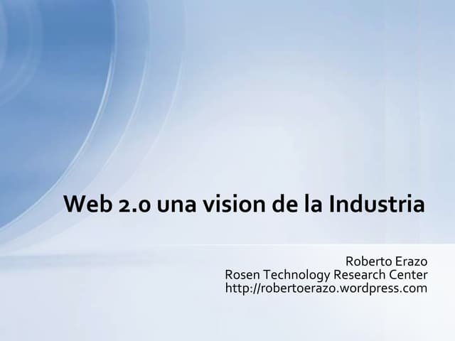 Web 20 vision a la industria