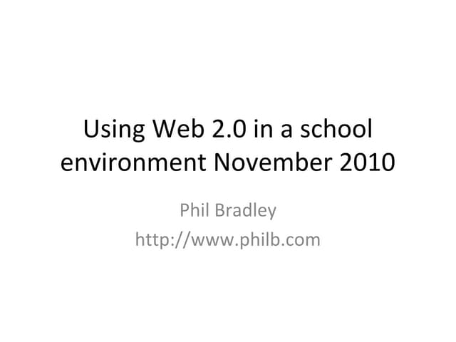 Web2 inschools November 2010