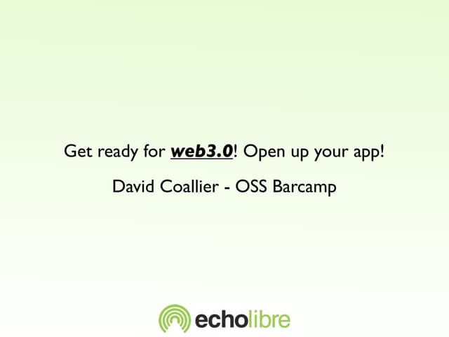 Get ready for web3.0! Open up your app!