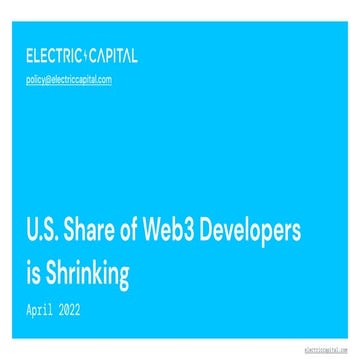 U.S. Share of Web3 Developers is Shrinking