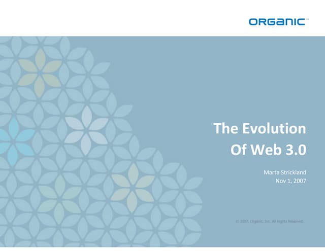 The Evolution of Web 3.0