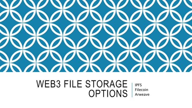 Web3 File Storage Options