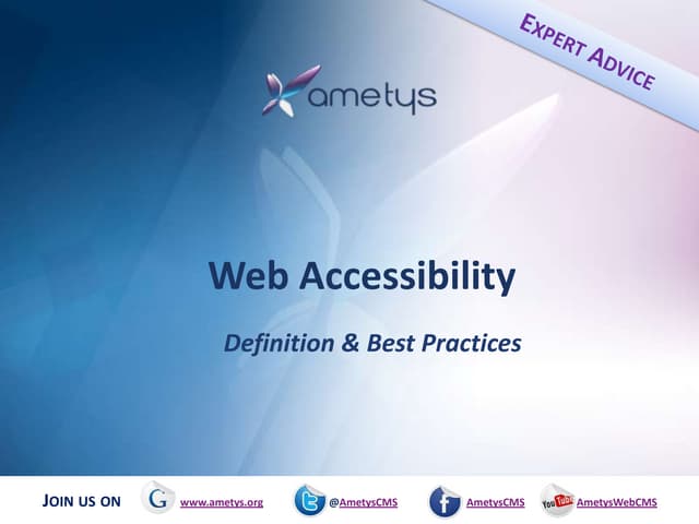Web accessibility with Ametys CMS