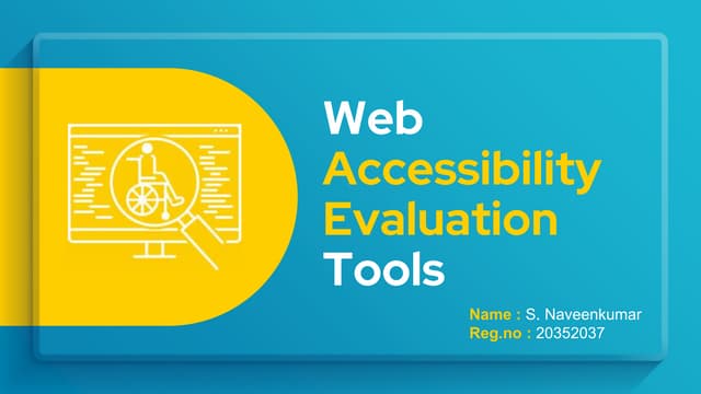Web accessibility evaluation tools