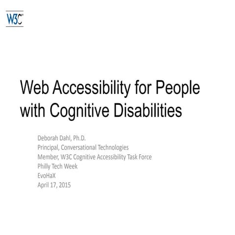 Web accessibility for people with cognitive disabilities