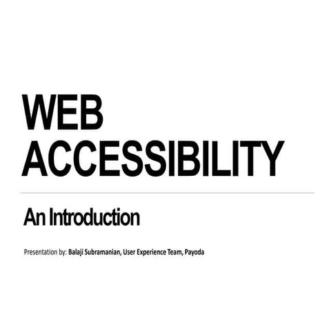An Introduction to webaccessibility