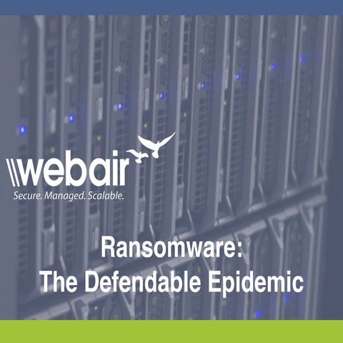 Ransomware: The Defendable Epidemic