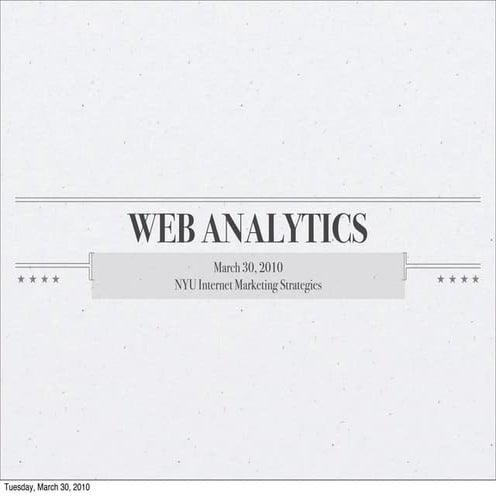Web Analytics Spring 2010