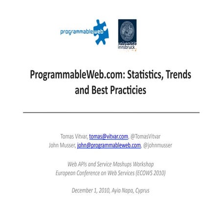Web API Directory: Statistics, Trends and Good Practices
