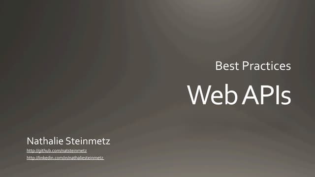 Web APIs - Best practices