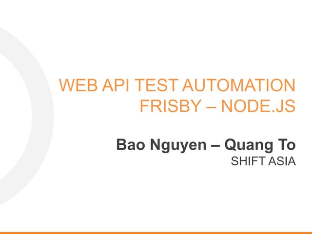 Web API Test Automation using Frisby  & Node.js