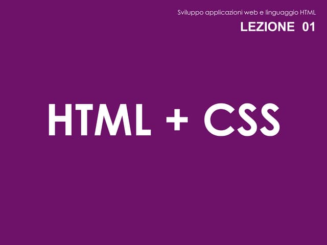 HTML e CSS