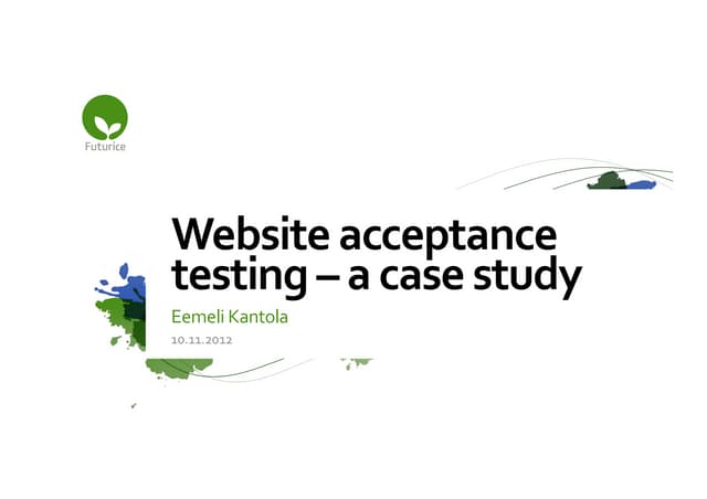 Webapp acceptance testing   a case study