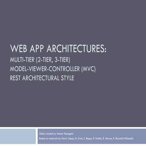 Web App Architectures and Design Patterns | PDF
