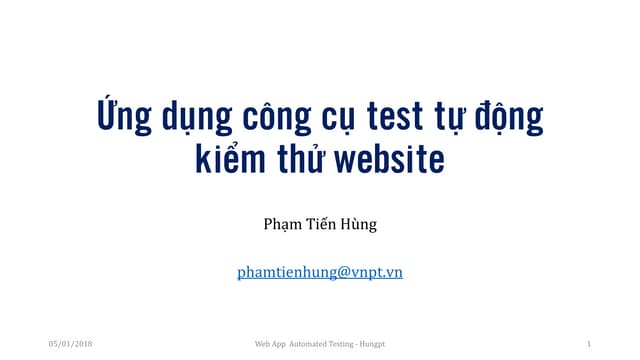Ứng dụng công cụ test tự động kiểm thử website