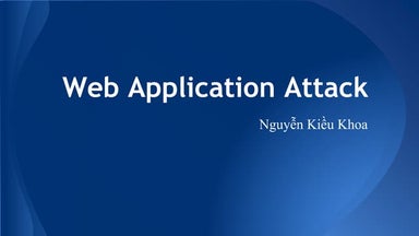 Web application attack Presentation