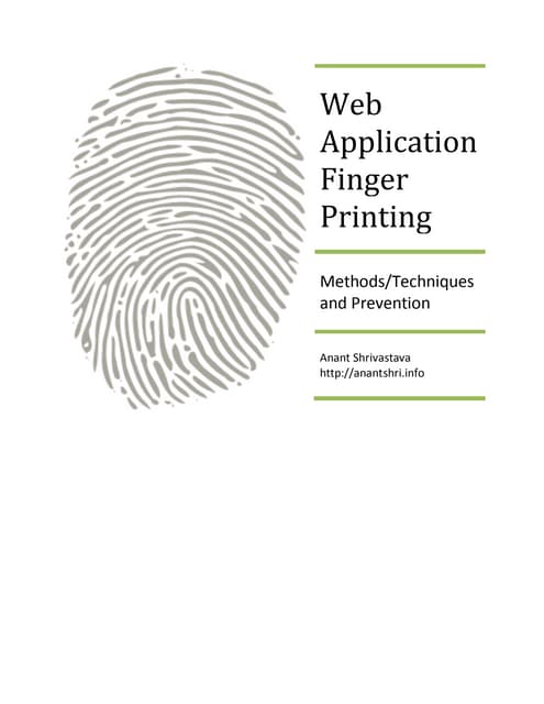 Web application finger printing - whitepaper