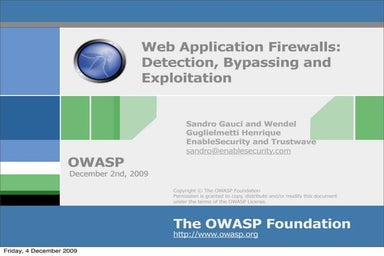 Web Application Firewalls  Detection, Bypassing And Exploitation