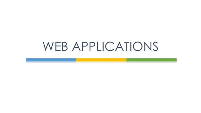 Web application presentation