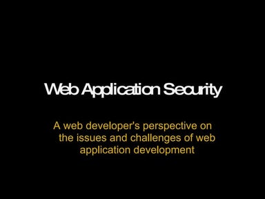 Web Application Security