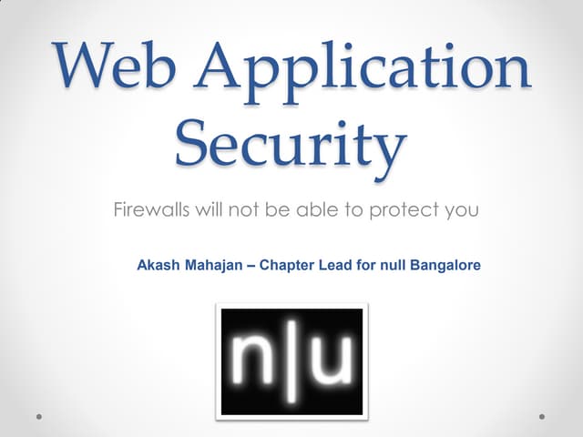 Web application security