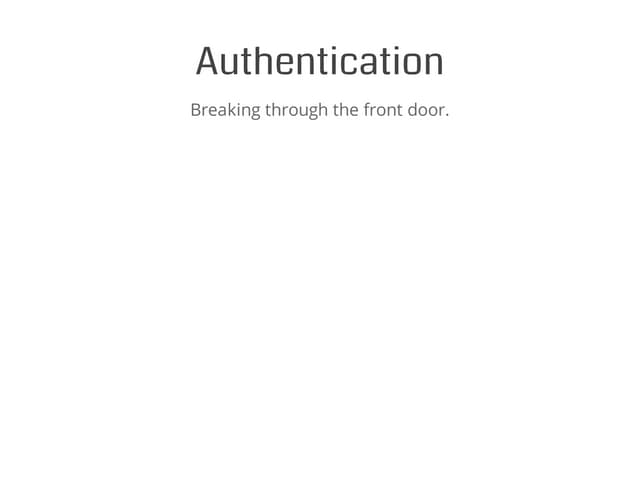 Web Application Security 101 - 06 Authentication