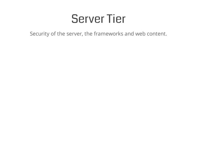 Web Application Security 101 - 10 Server Tier