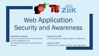 Web Application Security and Awareness