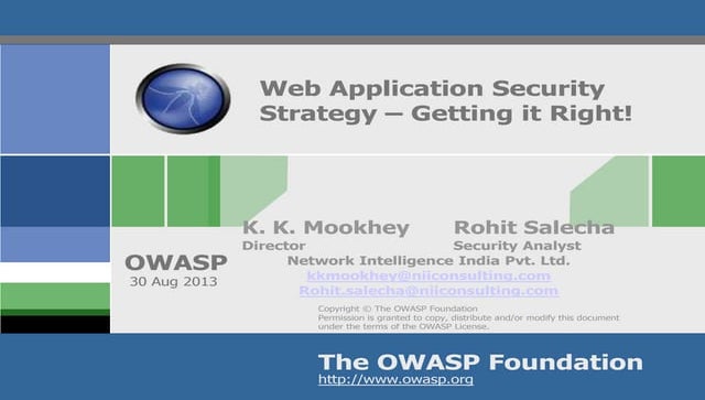 Web Application Security Strategy 