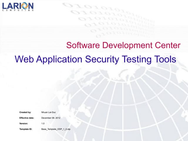 Web Application Security Testing Tools