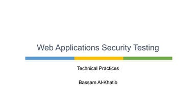 Web applications security  conference slides