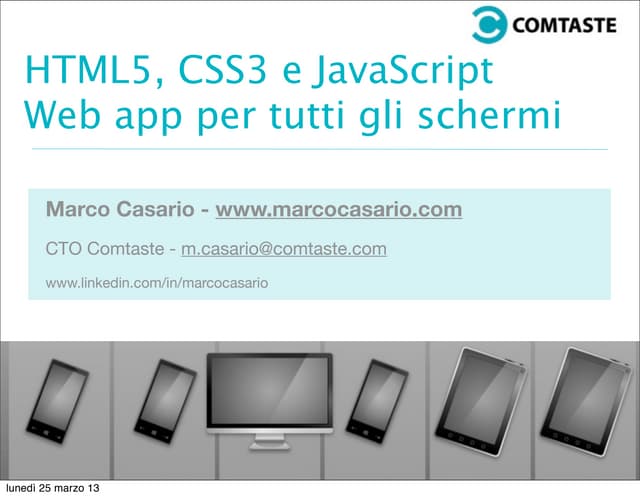 HTML5, CSS3 e Javascript per sviluppare Web App per tutti gli schermi - Codem...