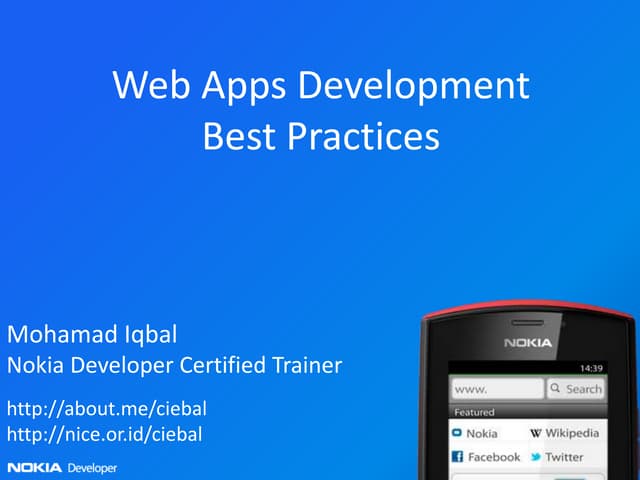 Web Apps Development Best Pactices | Hackonten