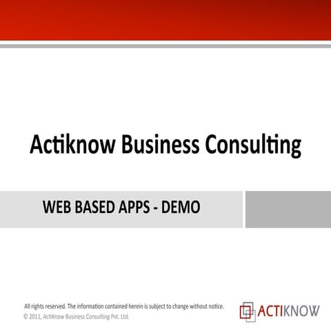 Web based apps - Demo