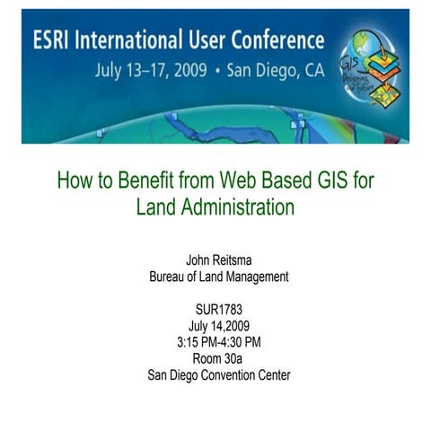 Web Based Gis For Land Administration 20090629
