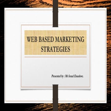 Web based marketing strategies 2
